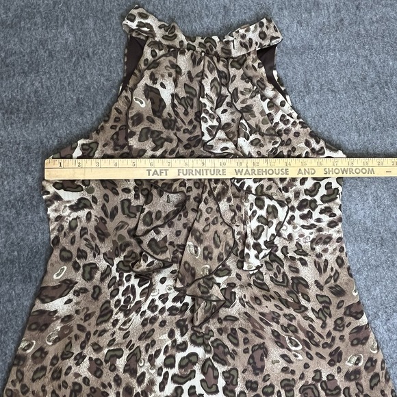 Vtg Y2K Ruffle Halter Top Sz X-Large Animal‎ Print Date Night Going Out Office - Picture 4 of 12